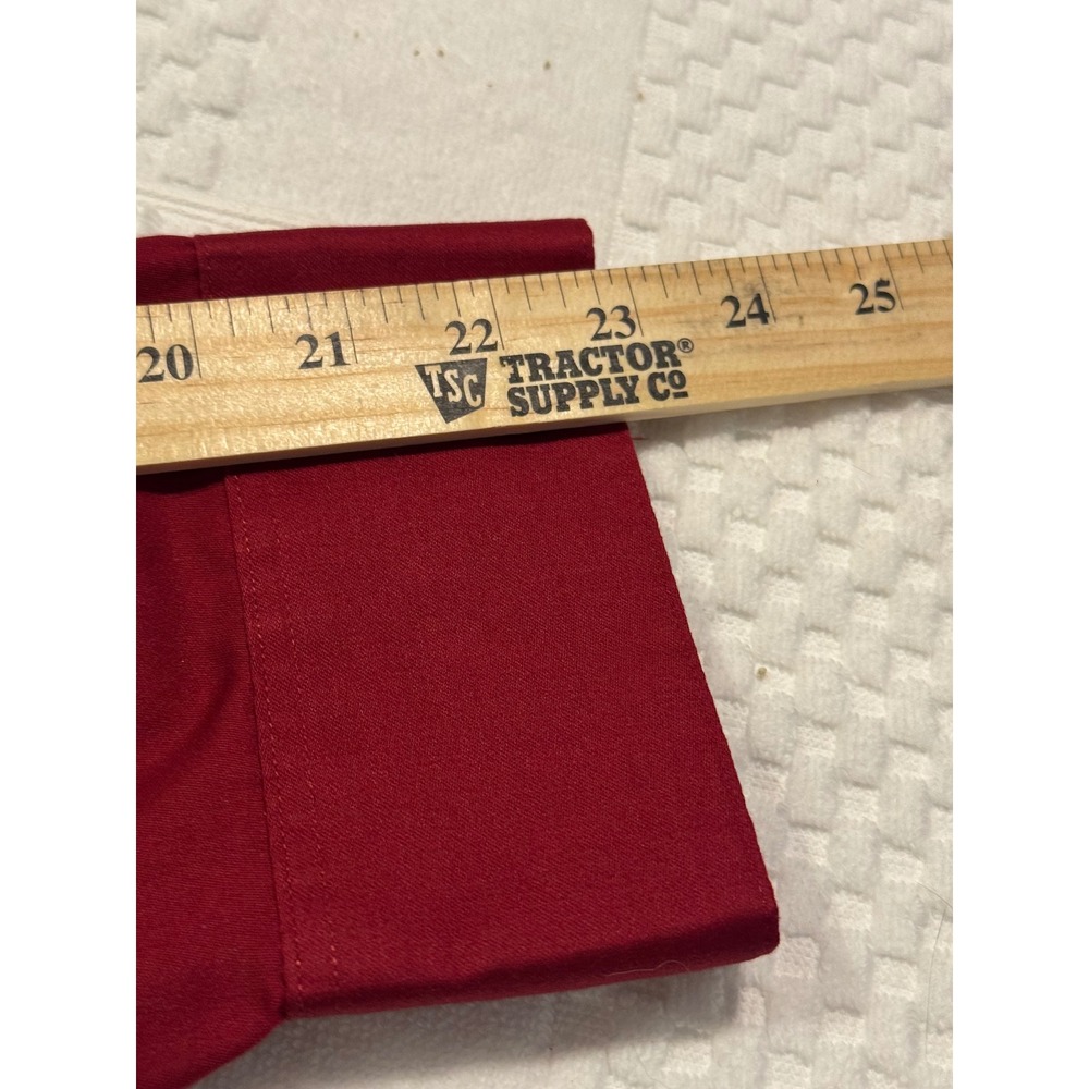 Geoffrey Beene Men Red Sateen Dress Shirt XL 17.5 32/33 Wrinkle Free Button Down - Picture 4 of 8